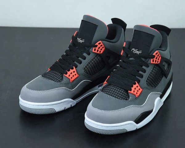 

2023 basketball shoes jumpman 4 infrared dark grey/infrared 23-black-cement grey outdoor sports sneakers send with box