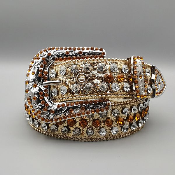

studded belt men's and women's bling belts fashion punk wind trend white riveted rhinestone inlaid 4.0cm wide man women's jea, Black;brown