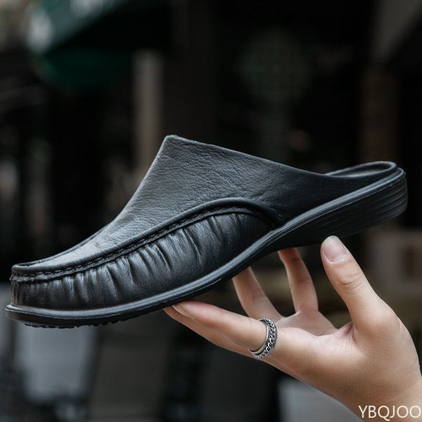 

slippers shoes men's eva slip on flats walking men half slipper comfortable soft household sandals size 4047 2023 230410, Black