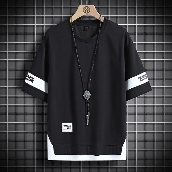 

mens tshirts summer short sleeve harajuku korean fashion white black tshirt street clothing hip hop super large 230410