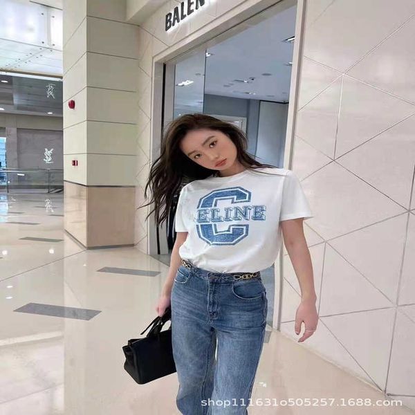 

womens designer t shirt shirt early spring letter printing temperament round neck sleeve t-shirt couple style, White