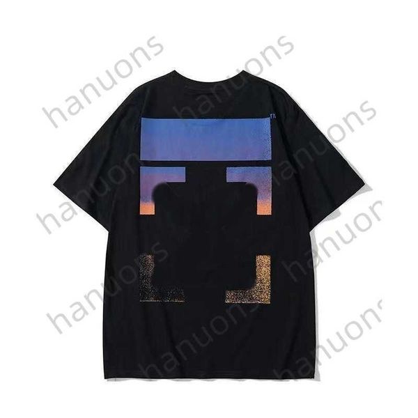 

men's t-shirts new fashion brand gradient arrow print women's youth large loose short t-shirtprinted letter x the back, White;black
