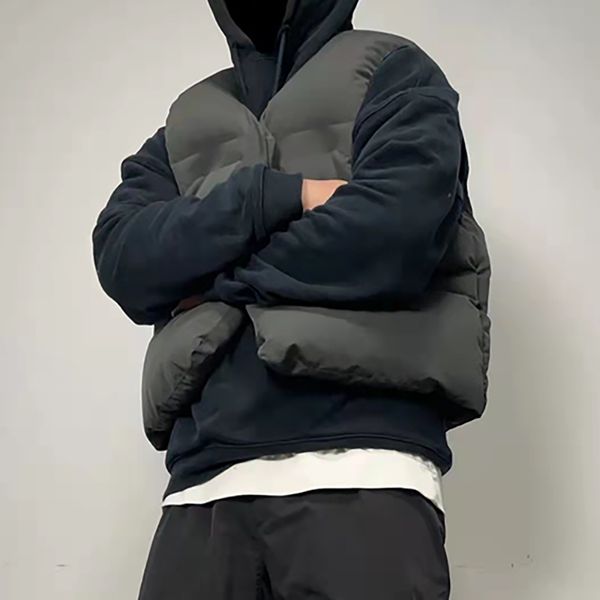 

new fashion men vest down cotton waistcoat designs mens and women's no sleeveless jacket puffer autumn winter casual coats couples vest, Black;white