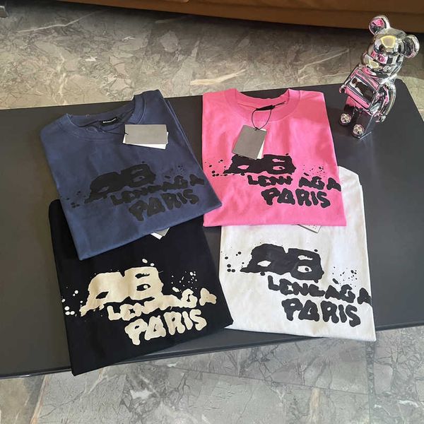 

2023 new women's tshirt shirt correct house graffiti sleeve t-shirt oversize version style joint fame, White;black