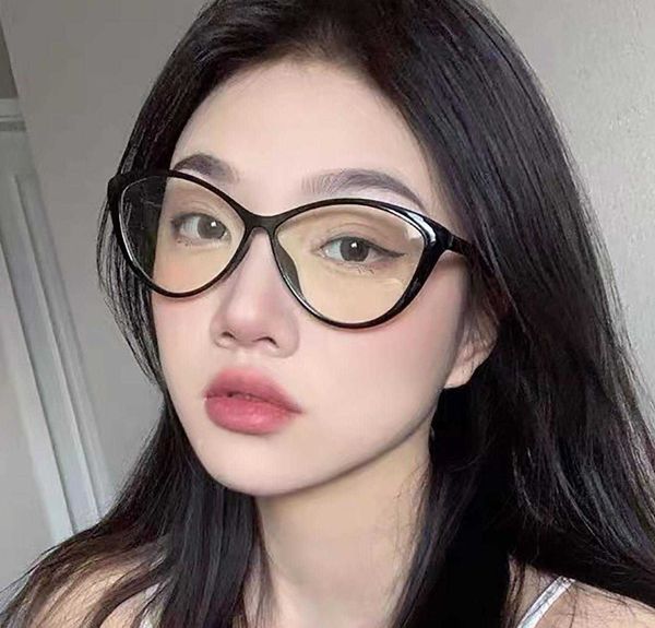 

womens fashion cat eye plain glasses anti blue light function temperamental