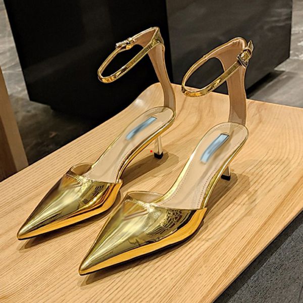 

2023 fashion shoes high heels for women luxurys designers dress shoes classic rivets styles woman stiletto genuine leather point toe pumps o, Black