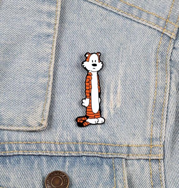 

naughty tiger enamel pins brooches badges lapel pin creative animal pins for clothes backpack pins jewelry gift for kids friends5112783, Blue
