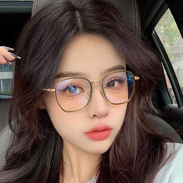 

japanese and korean style light glasses frame womens trendy metal anti blue mens