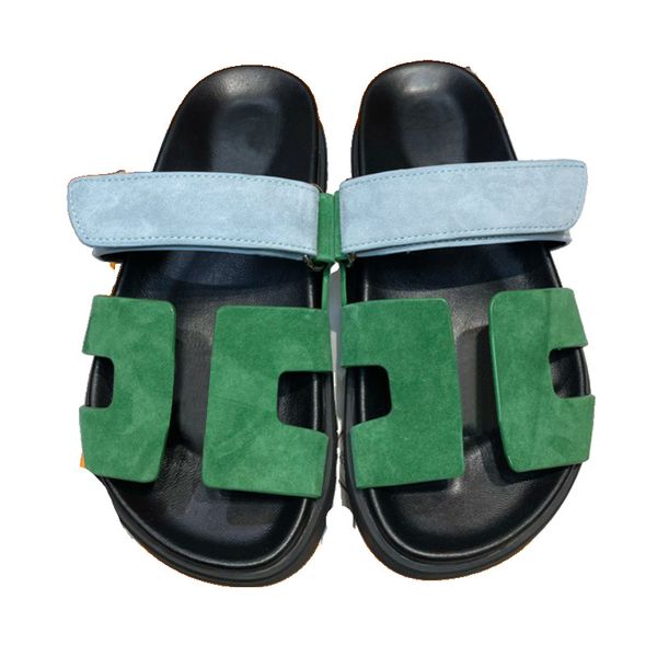 

italy sleek design brown calfskin sandal luxury natural leather slides cut-out h style sandales de designer flat flip flops crocodile skin s, Black