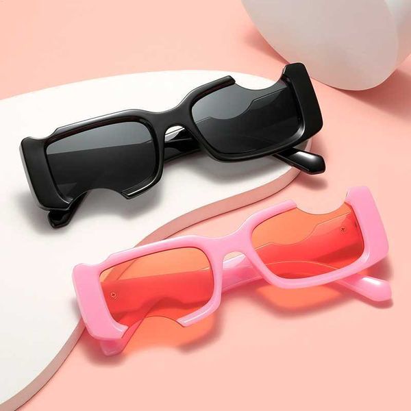 

sunglass fashion brand sunglasses women hip hop sunglasses men's notched hole design glasses, White;black