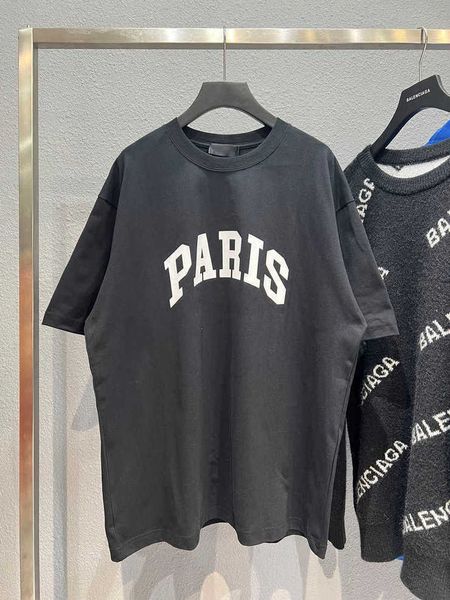 

t-shirt balencigas spring and summer new high grade cotton printing short sleeve round neck panel size m-l-xl--xxxl color black white gf5, Black;brown