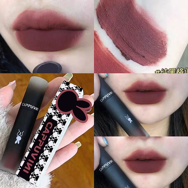 

6 colors chocolate lip gloss velvet matte liquid lipstick cute rabbit waterproof lasting lip glaze girlfriend gift beauty makeup cosmetics