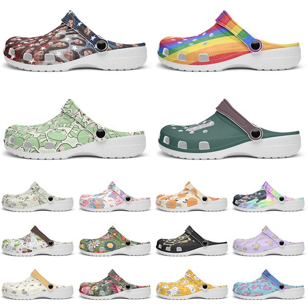 

Customized Glossy beautiful fashionable fashion beautiful Diy shoes for men and women's indoor slippers 100594