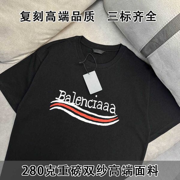 

designer new women t shirt spring/summer 23 high edition coke wave print sleeve loose casual t-shirt, White;black