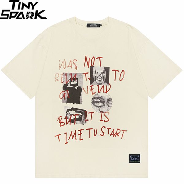 

men's t-shirts street fashion retro graphic t-shirt harajuku letter graffiti hip hop cotton 230410, White;black