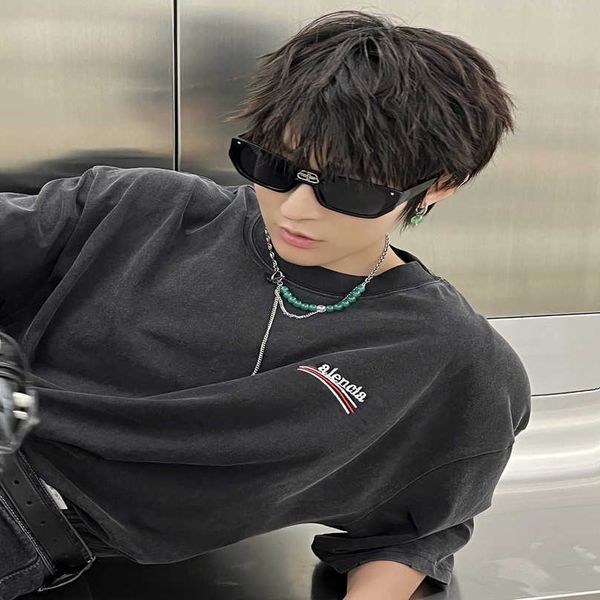 

luxury designer women t shirt shirt high edition 2023 summer heavy work old cut coke embroidery sleeve t-shirt, White;black