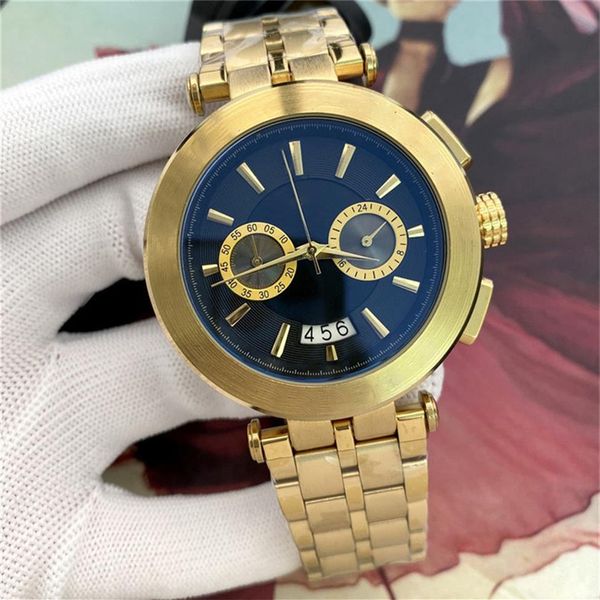 

selling men's watches leather rubber strap 42mm all small dial work stylish quartz watch men's gift montres de l279t, Slivery;brown