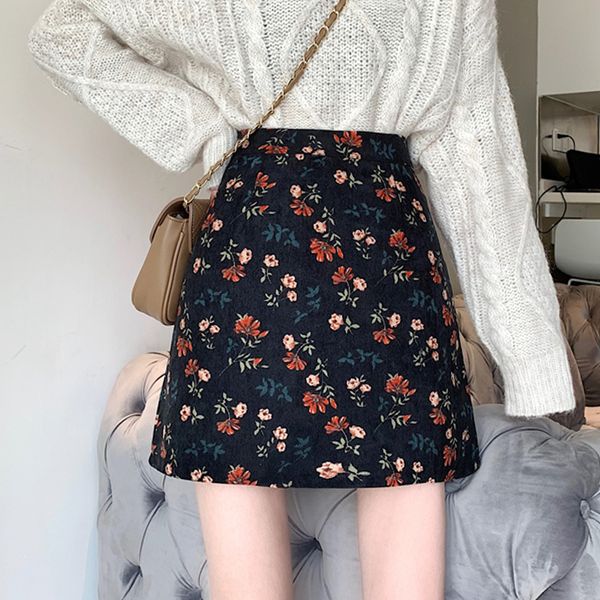 

skirts flower skiing autumn/winter women's winter sweater skiing hip a-line skiing wearing high waist skiing 230410, Black