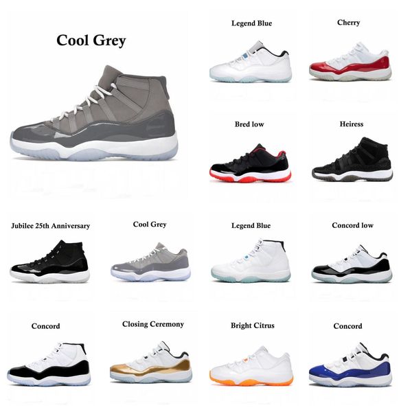 

11 jumpman 11s low men basketball shoes sneakers white bred concord cherry cool grey space jam university blue red mens womens sports outdoo