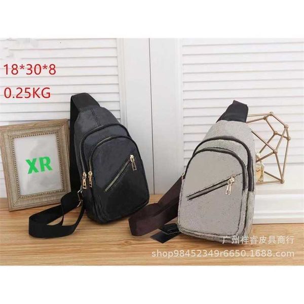 

stylish men's chest bag fashion casual vertical square printed zipper single