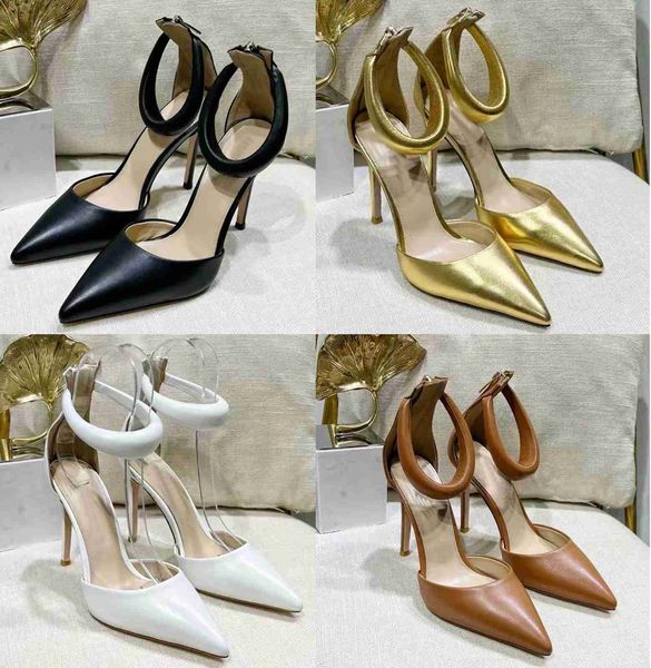 

summer latest stiletto pumps evening shoes back zipper sandal stiletto genuine leather pumps ankle strap super high women's shoes luxur, Black