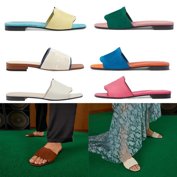 

beach slipper womens fashion embroidered canvas designer slides slip on slippers girls leather genuine flat heel outside matching indoor sli, Black