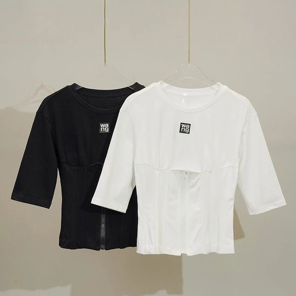 

women's active shirts white ocs fishbone stitching slim short t-shirt