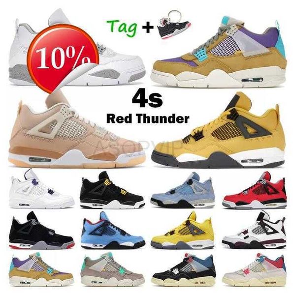 

2023 ogjumpman 4s high 4 basketball shoes university blue white oreo red thunder black cat cool grey tour yellow noir guava ice mens women s
