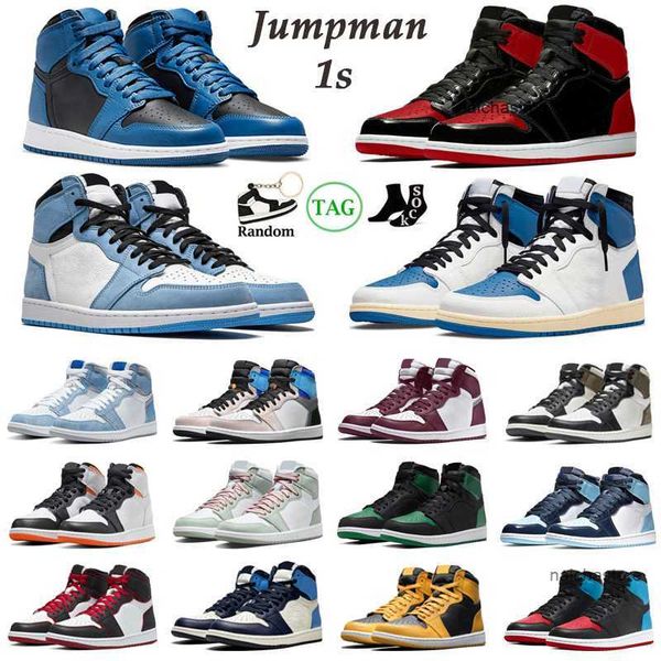 

jorden jordon 2022 1s high og basketball shoes men women jumpman 1 dark marina blue bred patent bordeaux hyper royal dark mocha pine green m