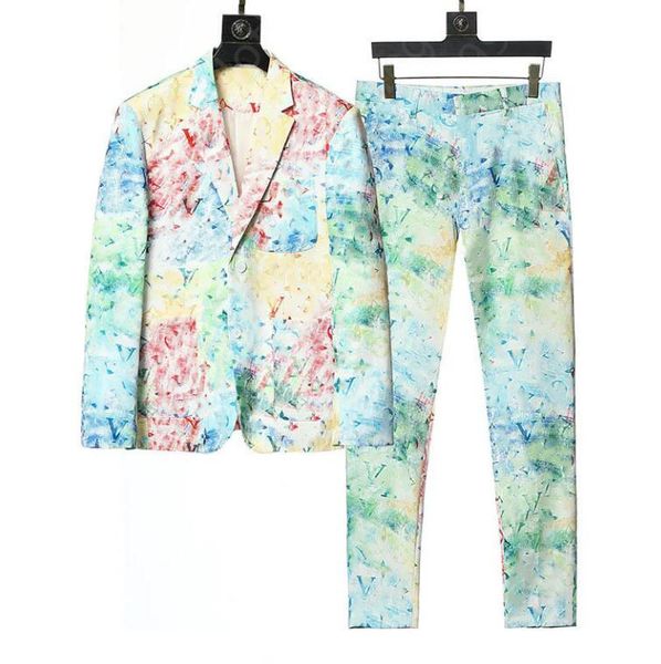 

designer men's suit single breasted flower print small jacquard men's fashion slim fit breathable casual men's suit pants, White;black