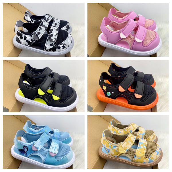 

2023 summer girls sandals fashion black pink color slides kids sandals