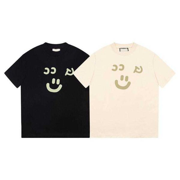 

womens designer t shirt shirt 2023 smiling face slogan couple summer channel restricted item loose sleeve xxl, White