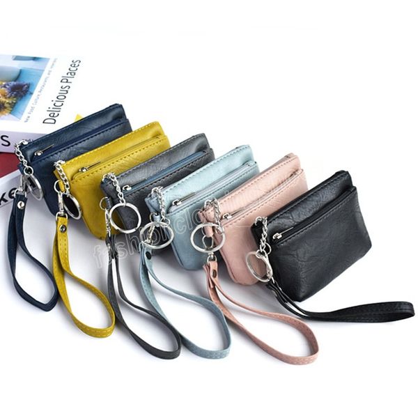 

fashion pu leather coin purse mini change purses women's wallets card holder zipper pouch key pocket case, White