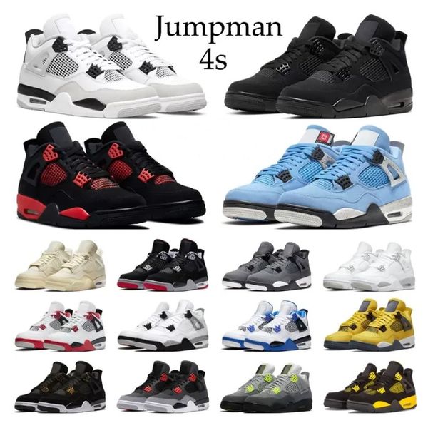 

retro basketball shoes 4 jumpman 4s desert moss red thunder lightning university blue white oreo taupe haze black cat men women trainer outd