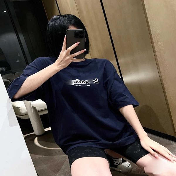 

designer summer women t shirt shirt high edition family summer oversize front rear sub letter 8 print t-shirt sleeve, White