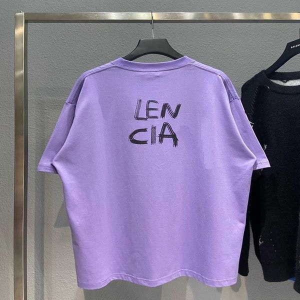 

luxury designer women t shirt shirt high version spring/summer front back initials english casual loose round neck sleeve t-shirt for men wo, White;black