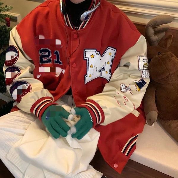 

spring outerwear men's v-nt-g-e-bar clothing 2023 new trendy style ins versatile and handsome loose fitting jacket for both men and wom, Black;brown