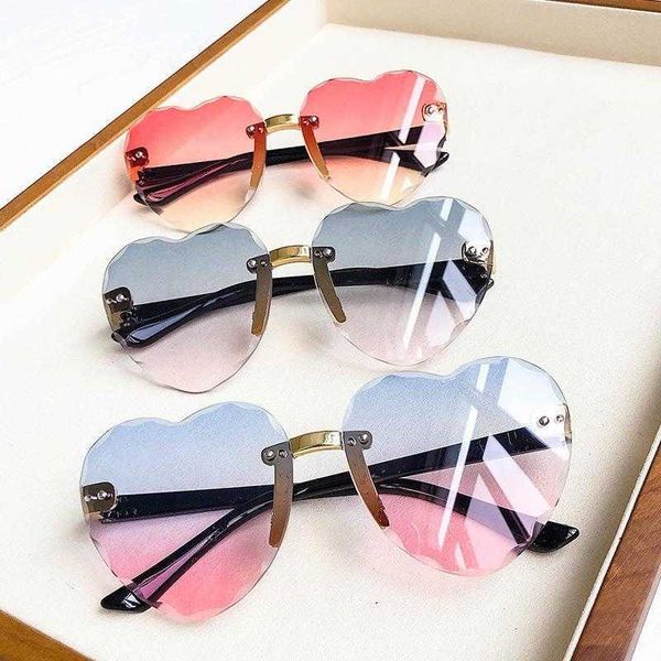 

kids sunglasses love fashionable baby cute glasses big frame peach heart, Blue