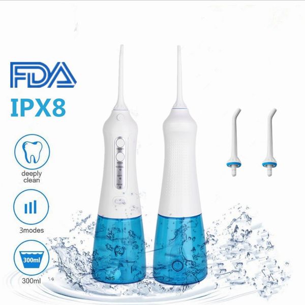 

oral irrigator with diy mode rechargeable water flosser for braces bridges implants care ipx8 waterproof 2 jet tips