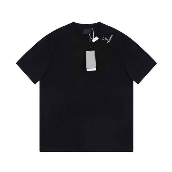 

womens designer t shirt shirt high version family co branded graffiti large letter embroidery pure sleeve summer label wear, White;black