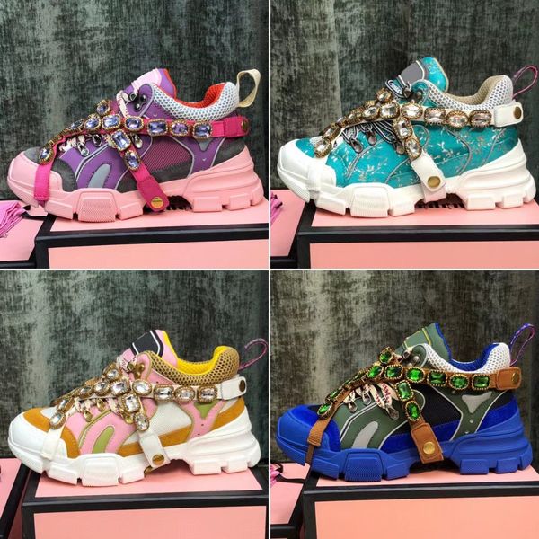 

flashtrek sneaker with removable crystals designer casual shoes fashion luxury womens shoe trainers sneakers, Black