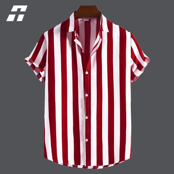 

men's casual shirts summer fashion mens hawaiian shirts short sleeve button stripe print loose casual beach vacation aloha shirt eur si, White;black