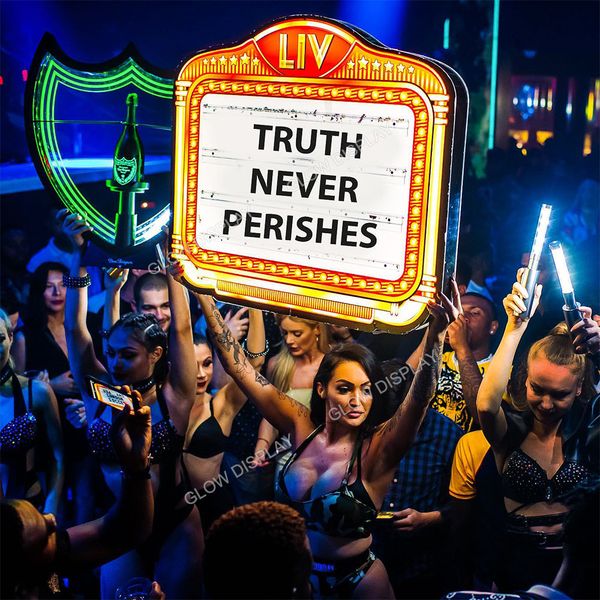 

party customized rechargeable led lighted display marquee message board bar wine bottle presenter party night club marquee light box happy b