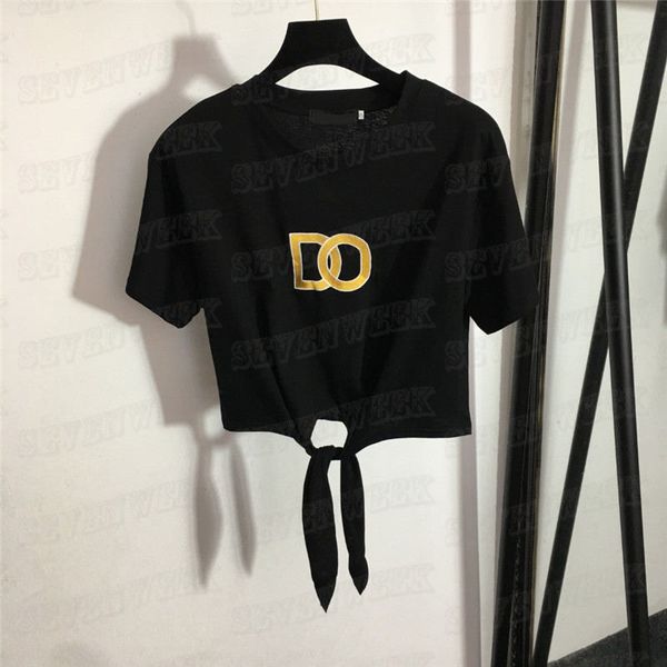 

cropped t shirts women letter embroidery tees summer casual tshirt white black pullover