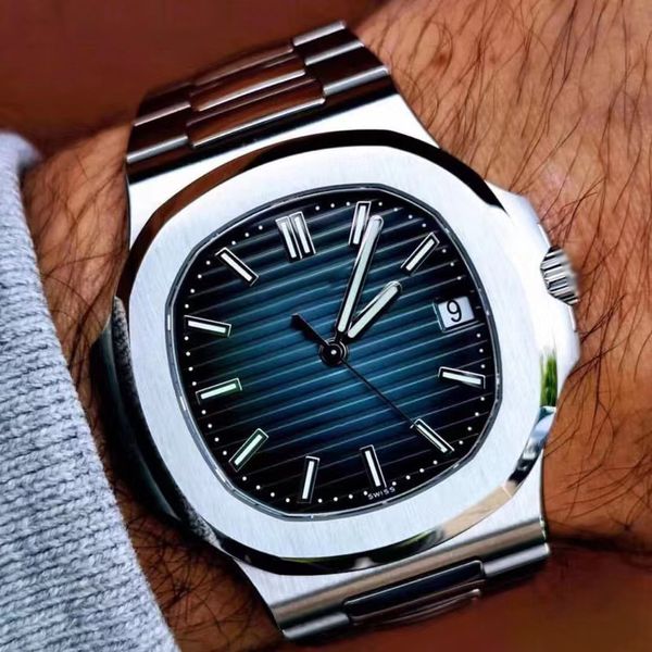 

men's luxury watches moon orologio classic automatic 324 movement pp 5711 nautilus watch octagonal ring stainless steel case steel king, Slivery;brown