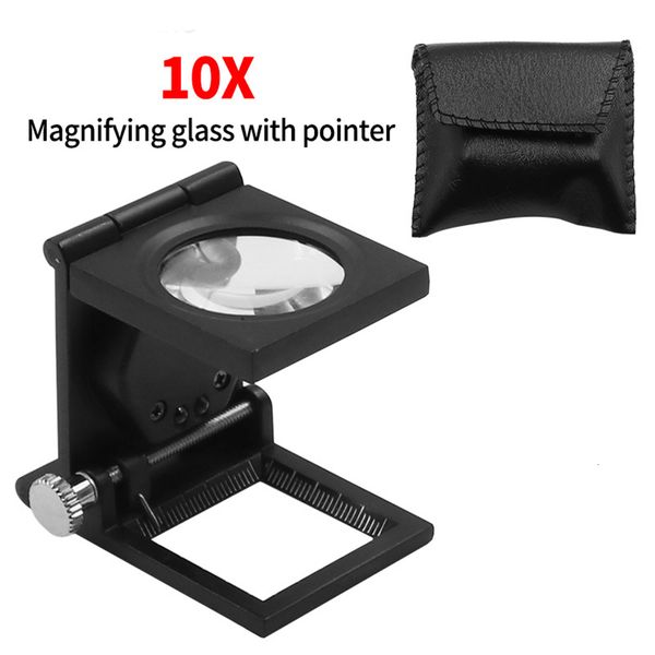 

magnifying glasses 10x folding linen tester mini pocket metal magnifiers cloth thread counter magnifier magnifying glass 230410