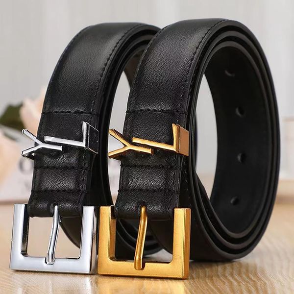 

s Deingers Trend Letter Belt Leisure Fashion all-match Jeans with Woman and man Retro Decoration Pin Buckle Belts Accessories 3.0 Wide Simple Versatile pretty, Gold