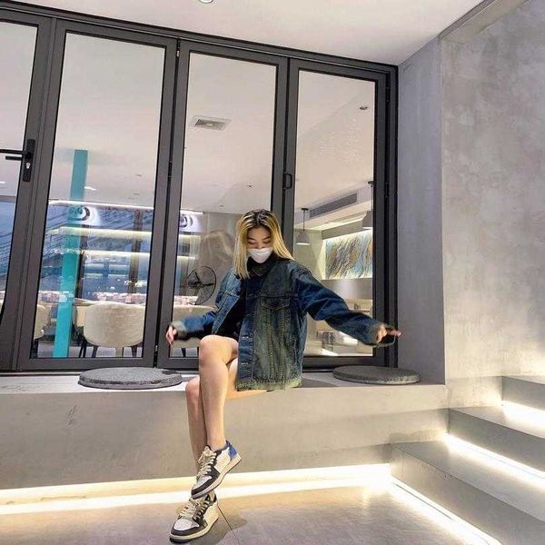 

designer women's clothing 20% off shirt high edition family autumn winter back english letter embroidery loose fit denim, Black;brown