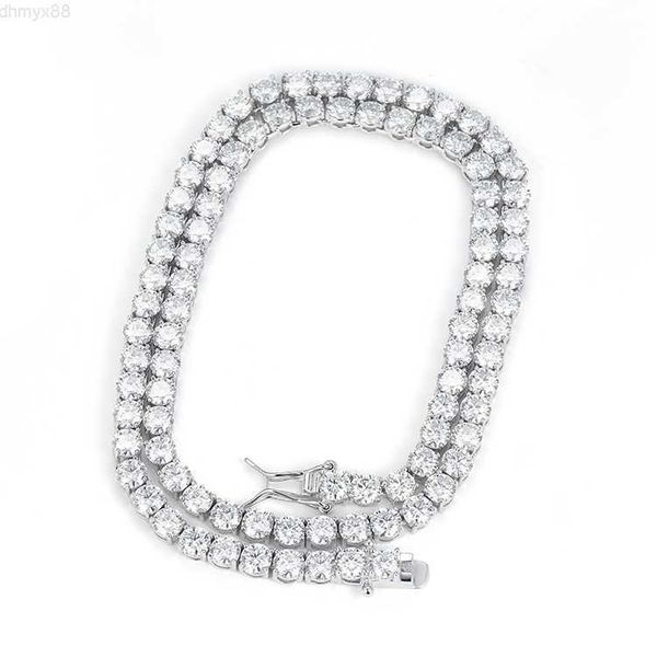 

hip hop chain 925 sterling silver vvs moissanite small size 2mm width tennis chain factory price
