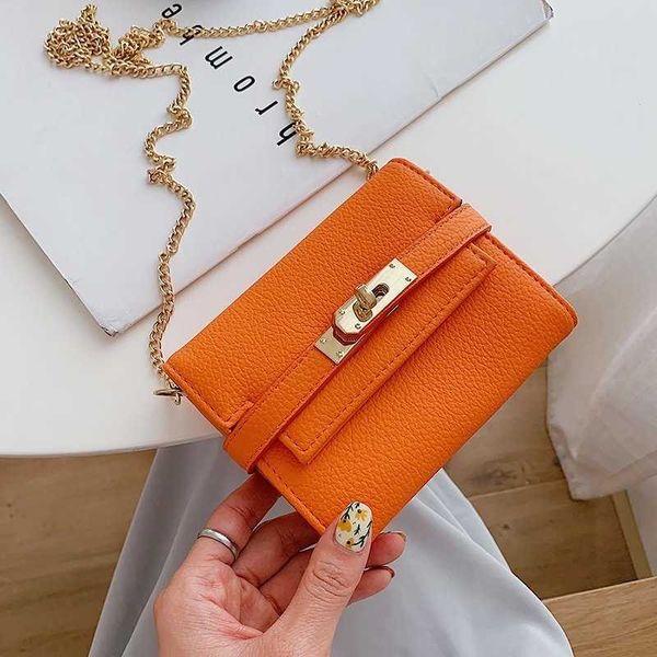 

2023 new fashion short wallet mini chain small bag women's one shoulder crossbody lock buckle multi card zero